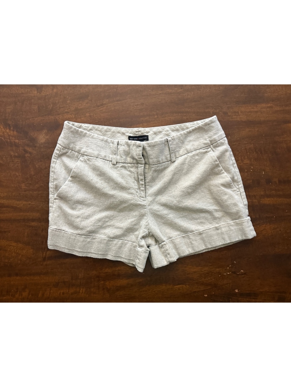 New York & Company Beige Linen Blend Shorts Size 4